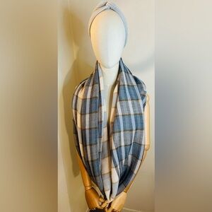 Plaid Gray, pink Infinity Scarf
